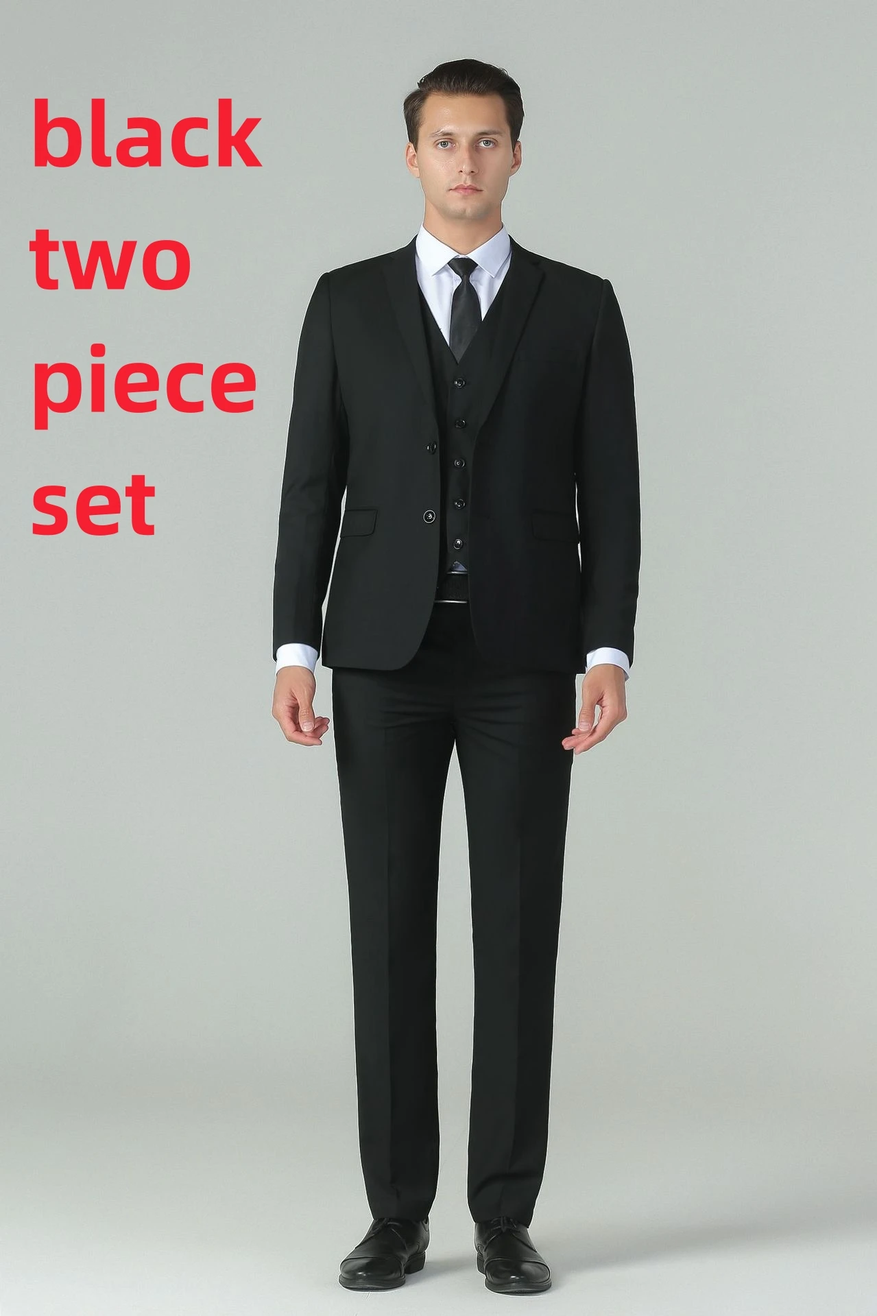 Men Wedding Drees Suits Groom Solid Formal Wear Dress Sets Jackets+Pants 2 Pieces Suits Male Solid Business Fit Suits Size 6XL