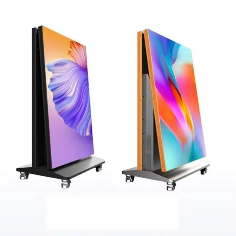 

Intelligent folding LED poster screen Indoor and outdoor P2.5 mirror LED display 4g remote control Welcome poster display