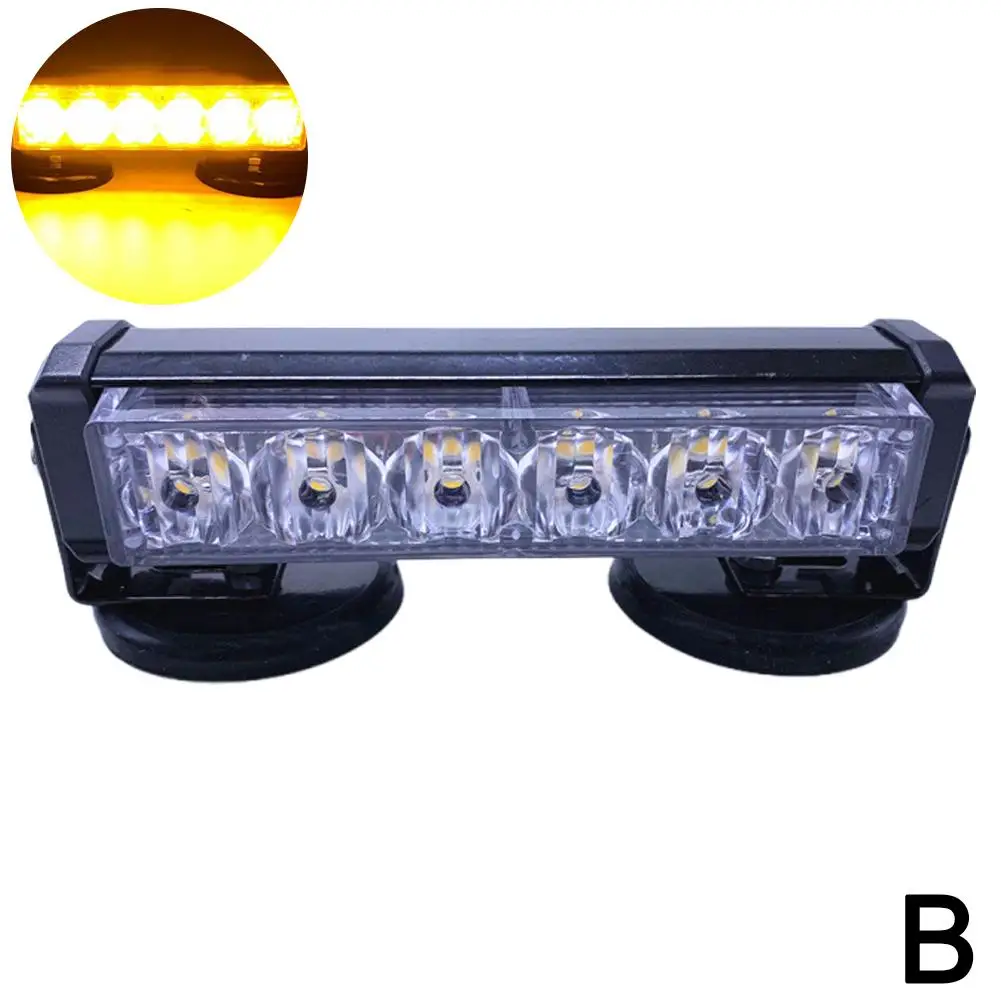 Lampu Flash magnetik mobil 6 Led, cahaya kubah peringatan kecerahan Mobil Led isi ulang, Magnet tinggi portabel P8s4