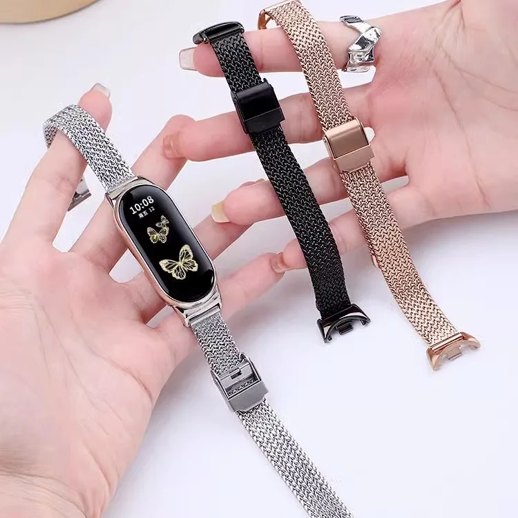 

Ремешок из нержавеющей стали для Xiaomi Watch Band 10 9 8, магнитный миланский ремешок для Miband 8 9 10, сменный браслет, аксессуары