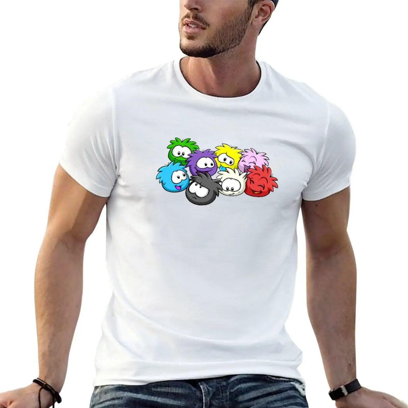 Camiseta Club Penguin Puffles, camiseta de anime, paquete de camisetas de algodón, camiseta de algodón para hombre