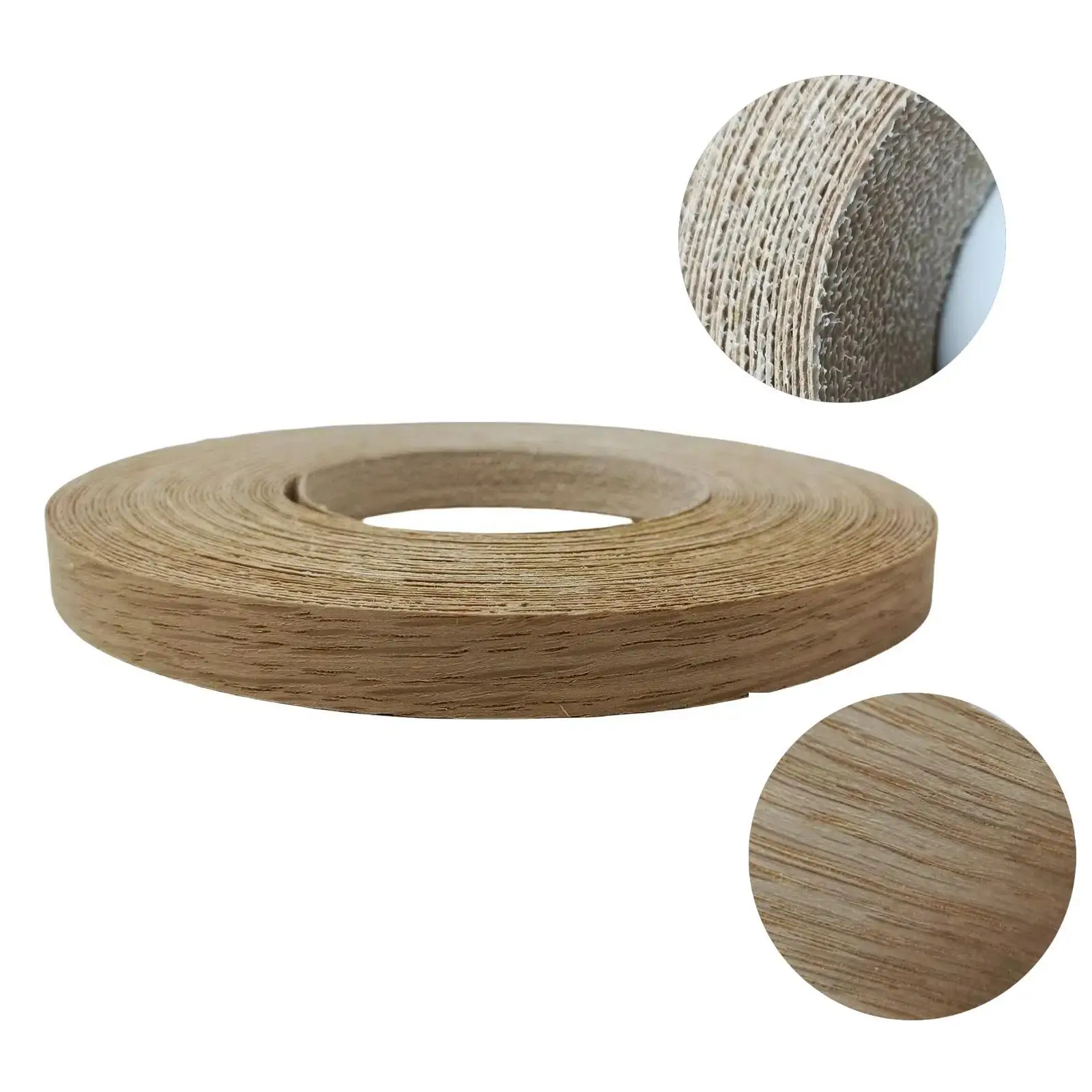 1/2'' Real White Oak Edge Banding,Pre-glued Iron On Edging  Veneer Adhesive Wooden Tape For Plywood Cabinet Furniture Repair