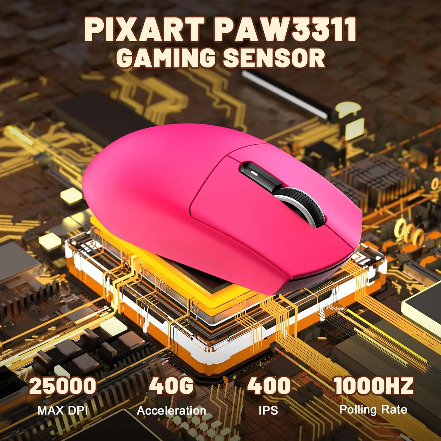 ATTACK SHARK G3 draadloze gamingmuis 3-modus (BT/2.4G/Type-C) 12000DPI PAW3311 voor Esports-muis van pc/laptop/tablet ﻿