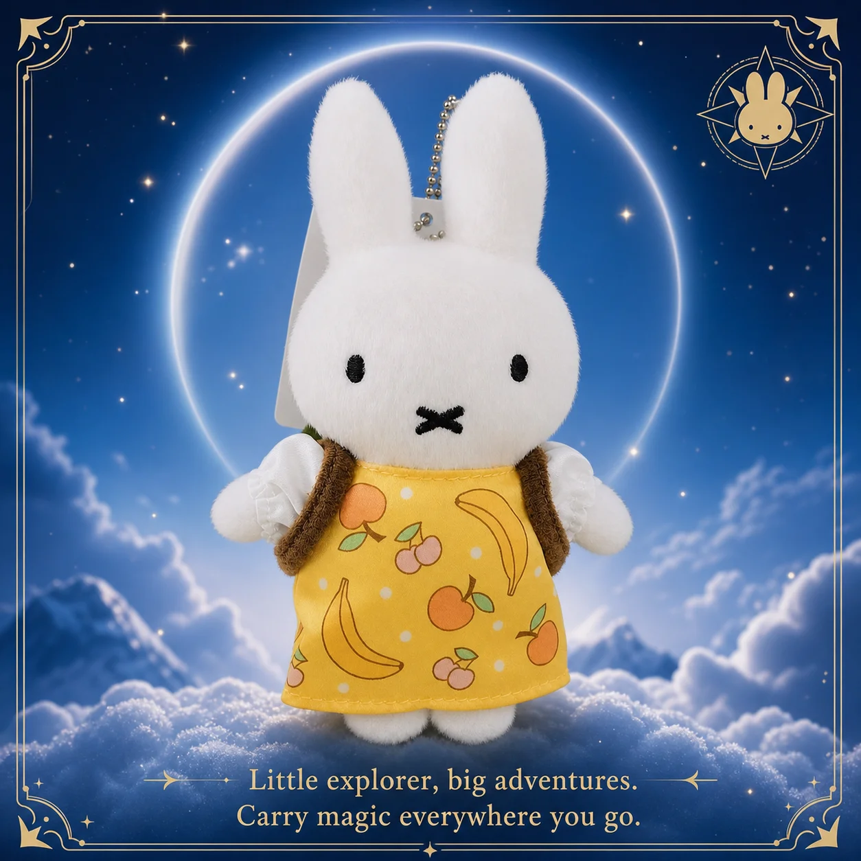 Kawaii New Style Miffy Flower Academy Kimono Plush Soft Doll Stuffed Toy Cute Apple Girl Keychain Pendant Charm Gift For Her