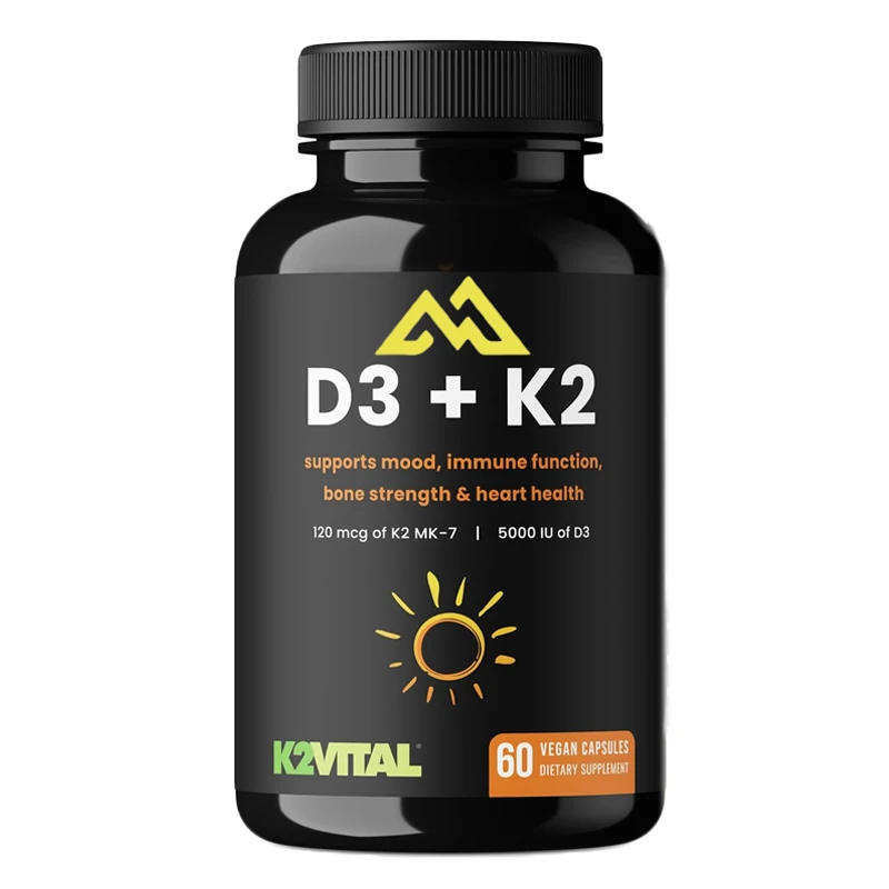 Supplementing Heart and Bone Health with Vitamin D and K D 3 K 2 MK-7 60 capsules K2 D3 vegetarian capsules