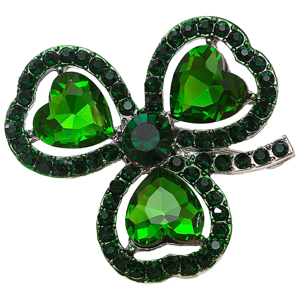 Brooch St Patrick's for Clothes Vintage Men Lapel Pin Aesthetic Zinc Alloy Shamrock