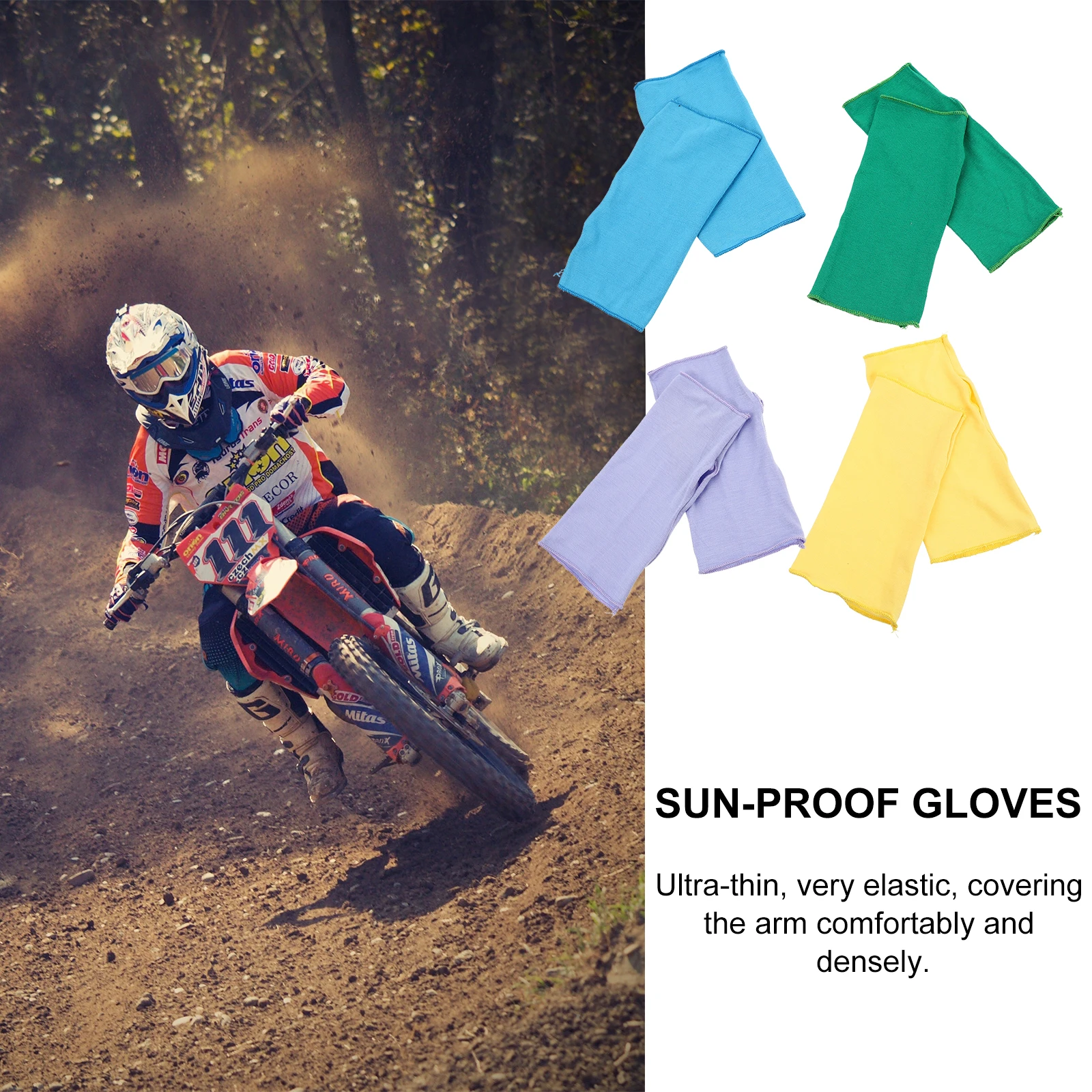 

4 Pairs Proof Gloves UV Protective H Cover Fingerless Outdoor Cycling Skin Protection Outdoor Sun Resistant Glove Anti UV Sports