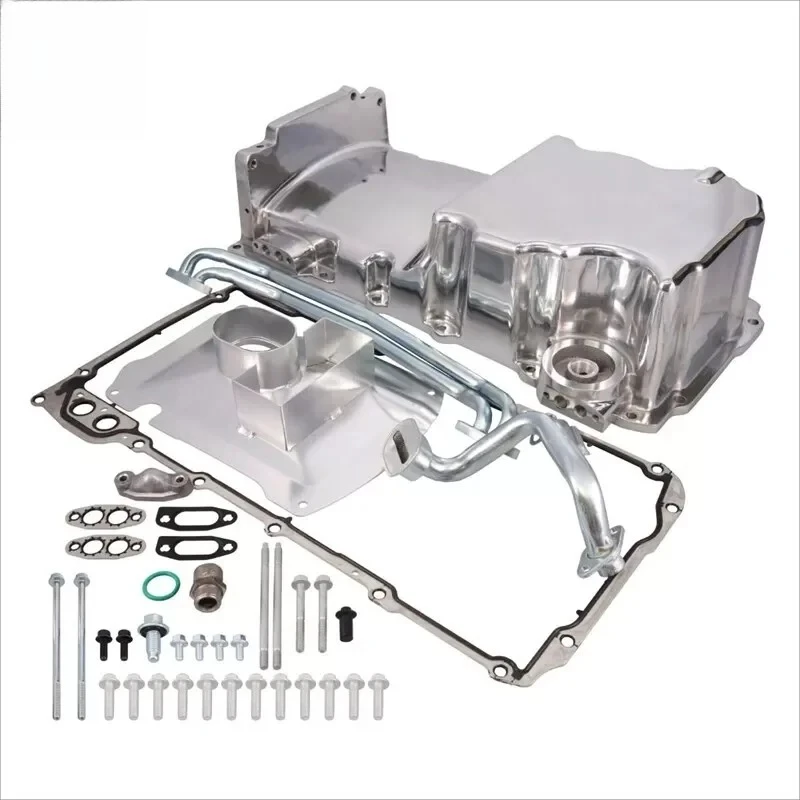 Hot SalePolished  Front Wet Sump Retro Engine   Aluminum Oil Pan Kit   for Chevy LS1 LS2 LS3 LSX 4.8-6.2L