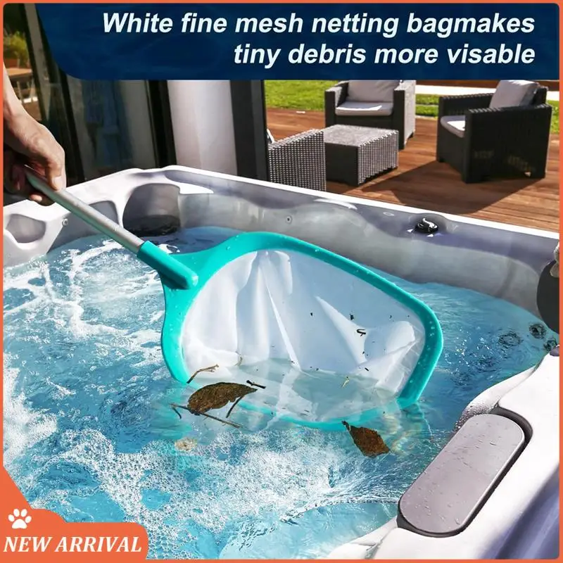 ¡Empción! Red para espumadera de piscina con poste: jacuzzi, estanque y rastrillo de hojas de spa con malla ultrafina profunda para piscinas Kiddie