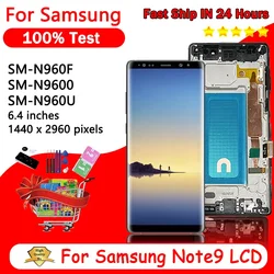 TFT Quality Note9 LCD Touch Screen Digitizer Repair Parts For Samsung Note 9 Display with Frame N960F N960D/S Replacement