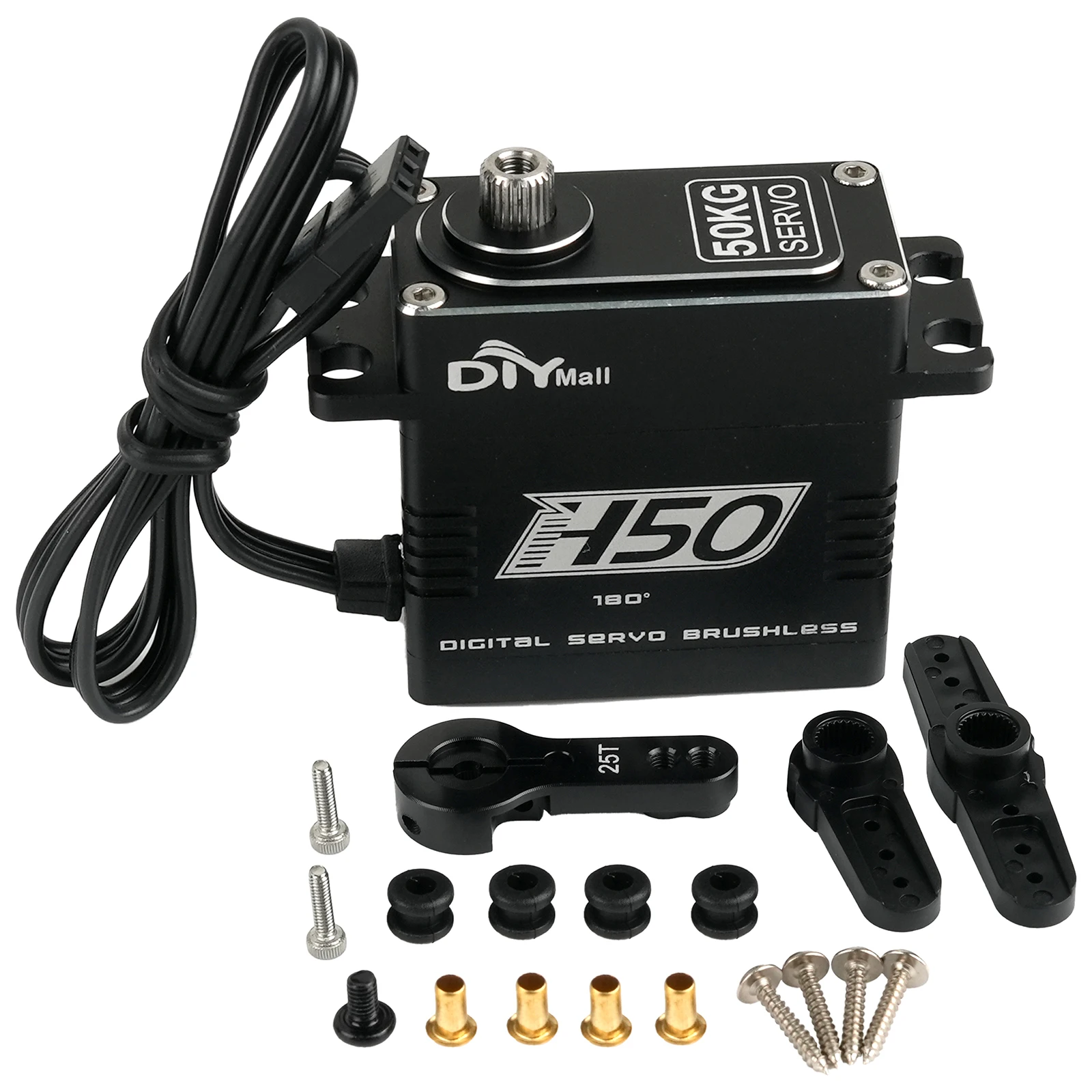 50kg.cm Digitale Servo 8.4V Volledig metalen borstelloze motor Waterdicht IP67 Stalen tandwiel Hoog koppel voor RC Auto's Voertuig Robot Servo's