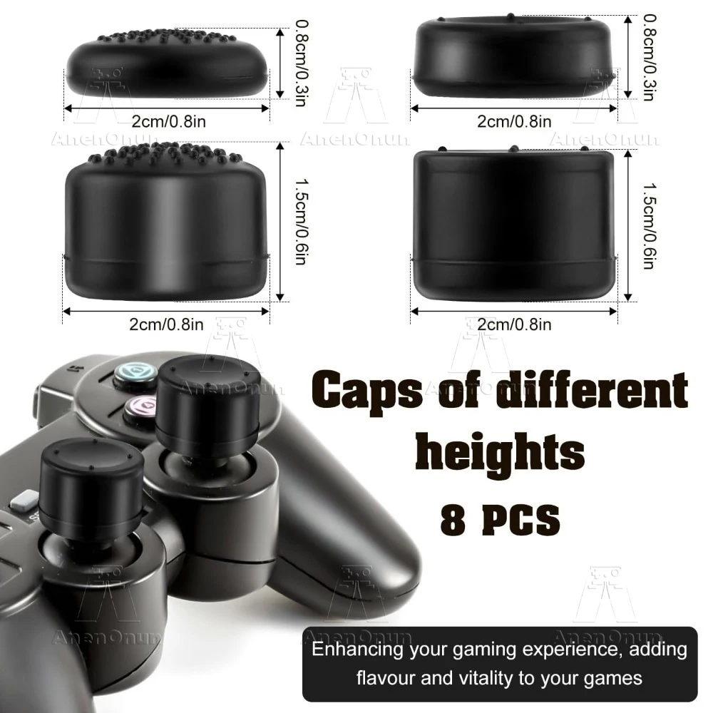 8PCS Daumen Grip Caps Controller Joystick Kappe Hohe qualität Silikon Thumb-Stick Abdeckung Zubehör für PS5, PS4, PS3, Xbox, Schalter Pro – Detail 2