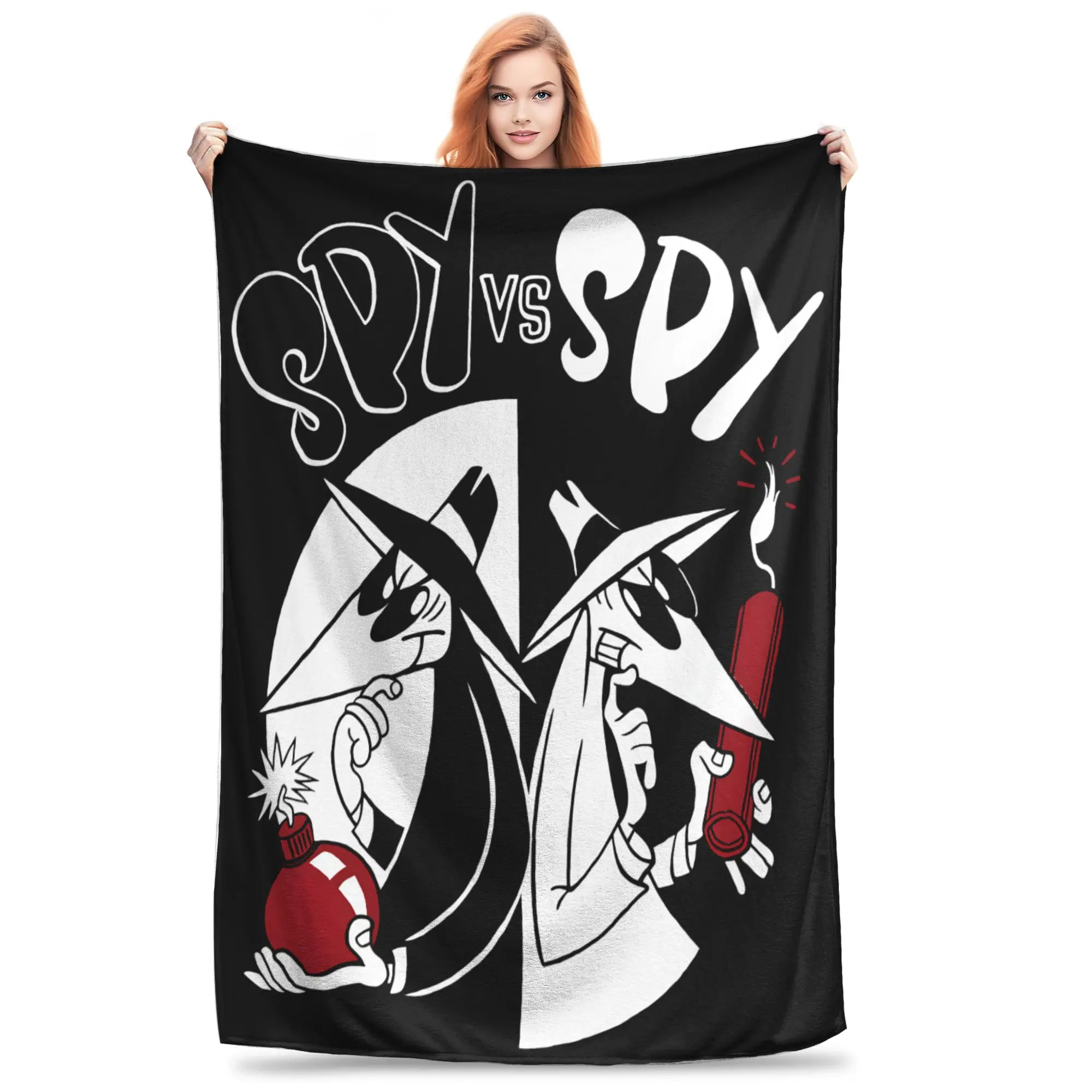 Cobertor confortável Spy Vs Spy, acessórios decorativos para quarto, cobertor macio de flanela para uso ao ar livre
