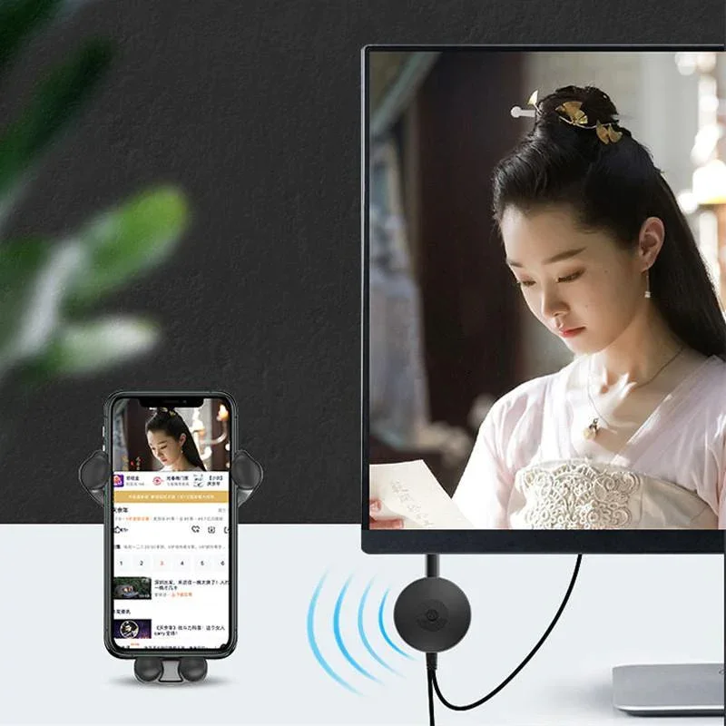 1080P เครื่องฉายหน้าจอไร้สายจอแสดงผล HDMI อะแดปเตอร์ดองเกิล WiFi สตรีมมิ่งภาพยนตร์แสดงตัวรับทีวีสดจากโทรศัพท์คอมพิวเตอร์