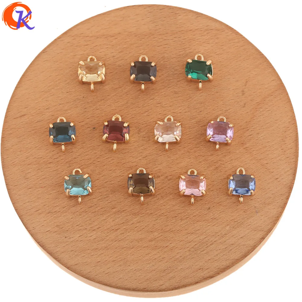 

Cordial Design 50Pcs 9*13MM Jewelry Accessories/Hand Made/Crystal Connectors/Square Shape/Jewelry Making/DIY Earring Findings