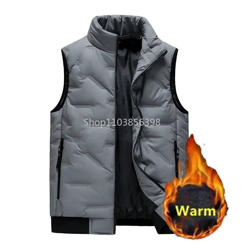 8XL 7XL Cotton Warm Vest Man Winter Autumn Windproof Male Sleeveless Jacket Men Fashion Zipper Waistcoat Brand Coats Outwear