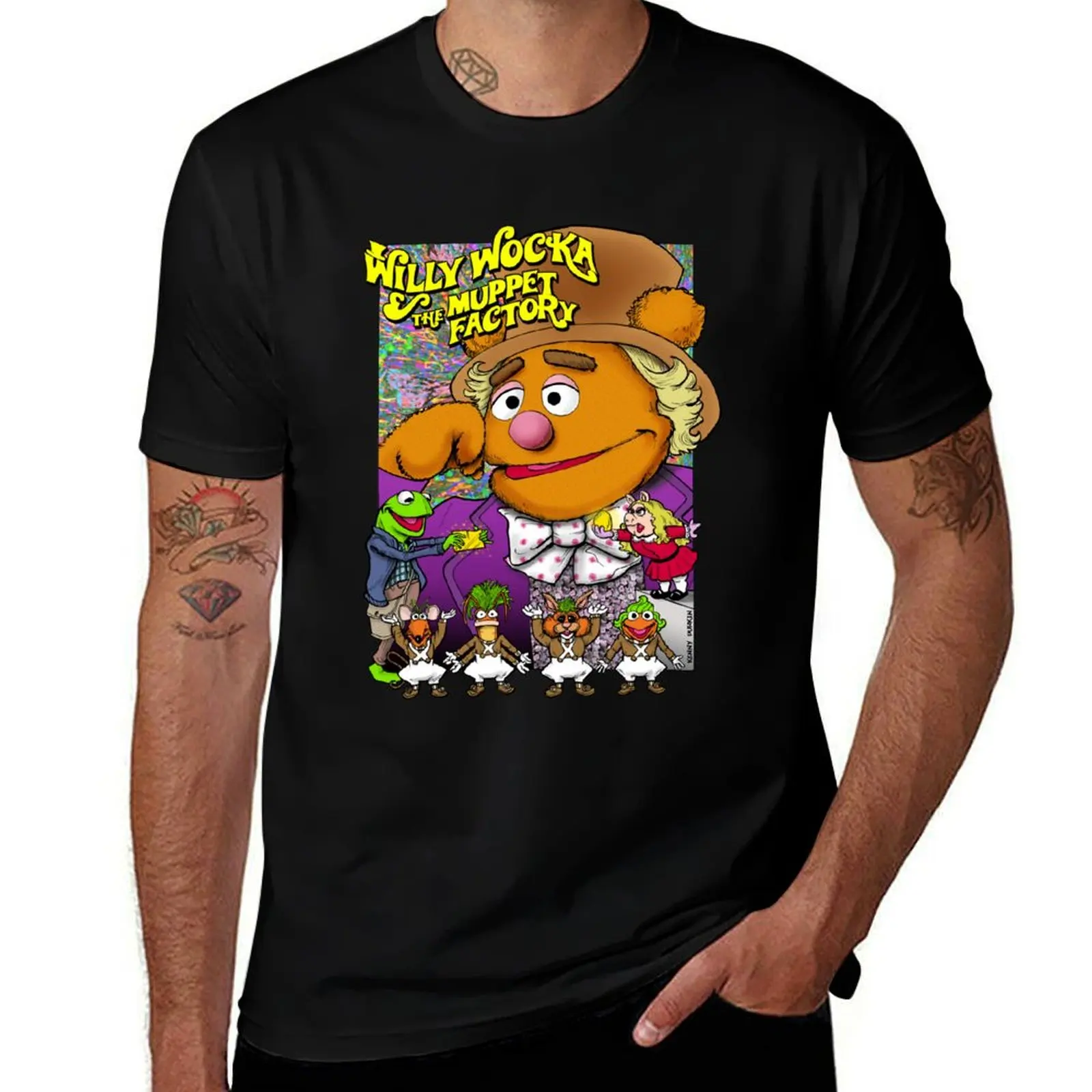 Willy Wocka and the Muppet Factory T-Shirt Fashion Print Casual Short Sleeve T-Shirt