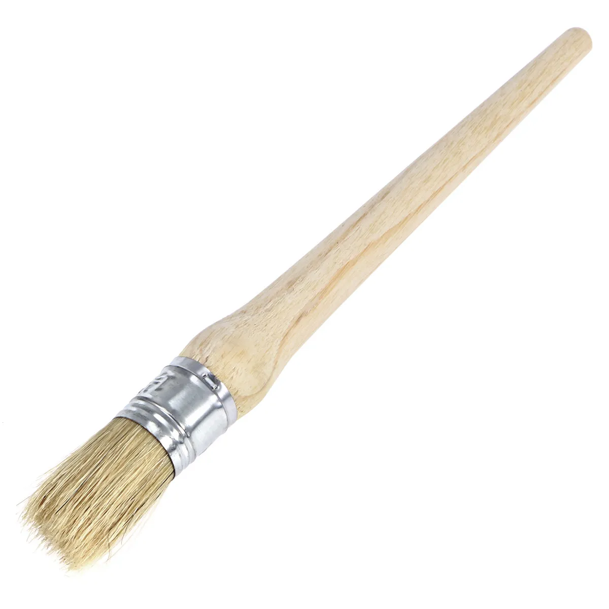 

Natural Bristles Wax Brush 25Mm Round Head Professional Painting Brush Furniture Restoration Wood Stencils Clean Finish