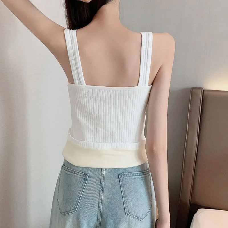 Thickened Undershirt Winter Velvet Thermal Underwear Tops Women Solid Color Slim Camisole Warm Sling Vest Top Bottoming Vest