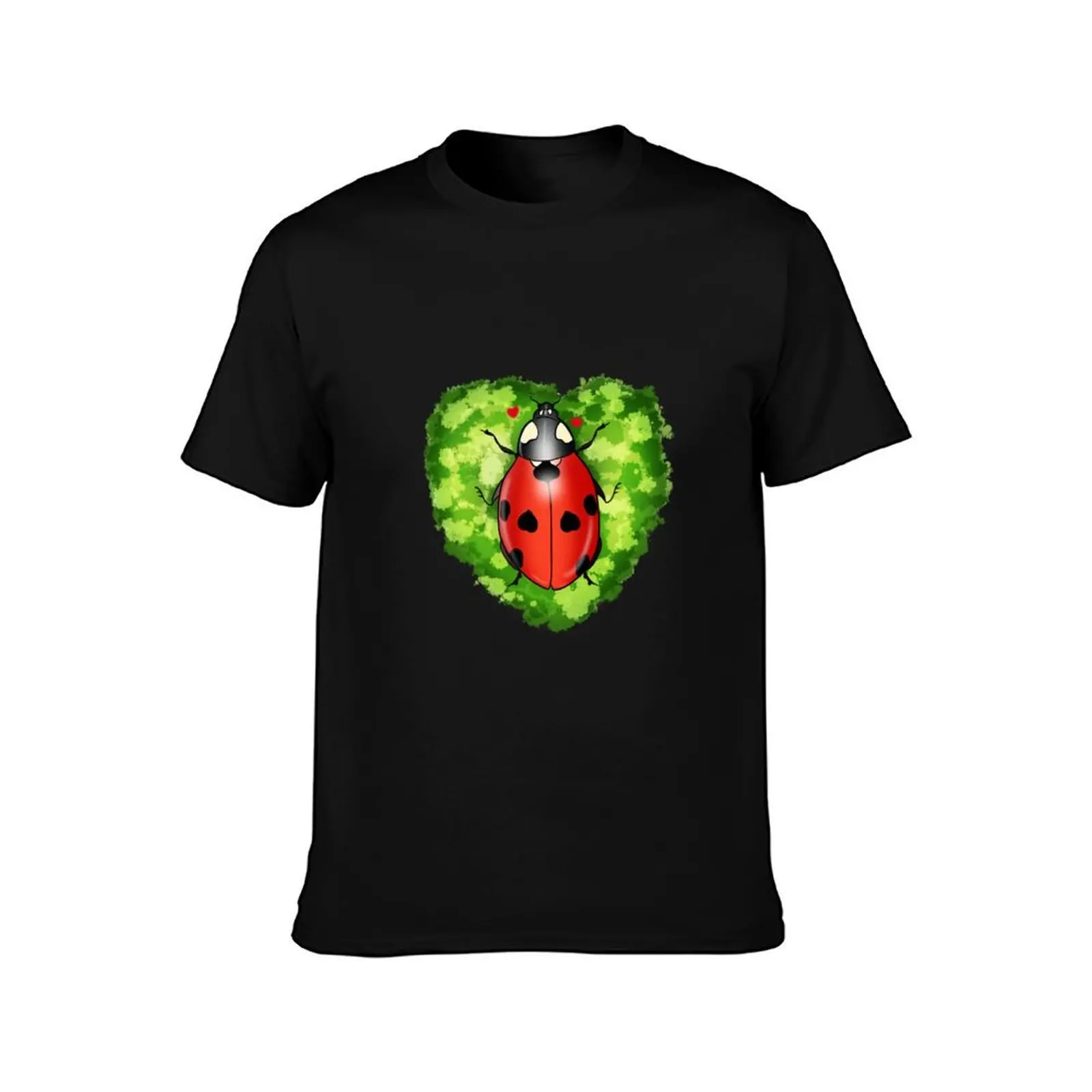 ladybug T-Shirt, Summer Casual Cotton Tee, Oversized Streetwear Tops, Vintage Graphic Print, Loose Fit Short Sleeve, 100% Cotton