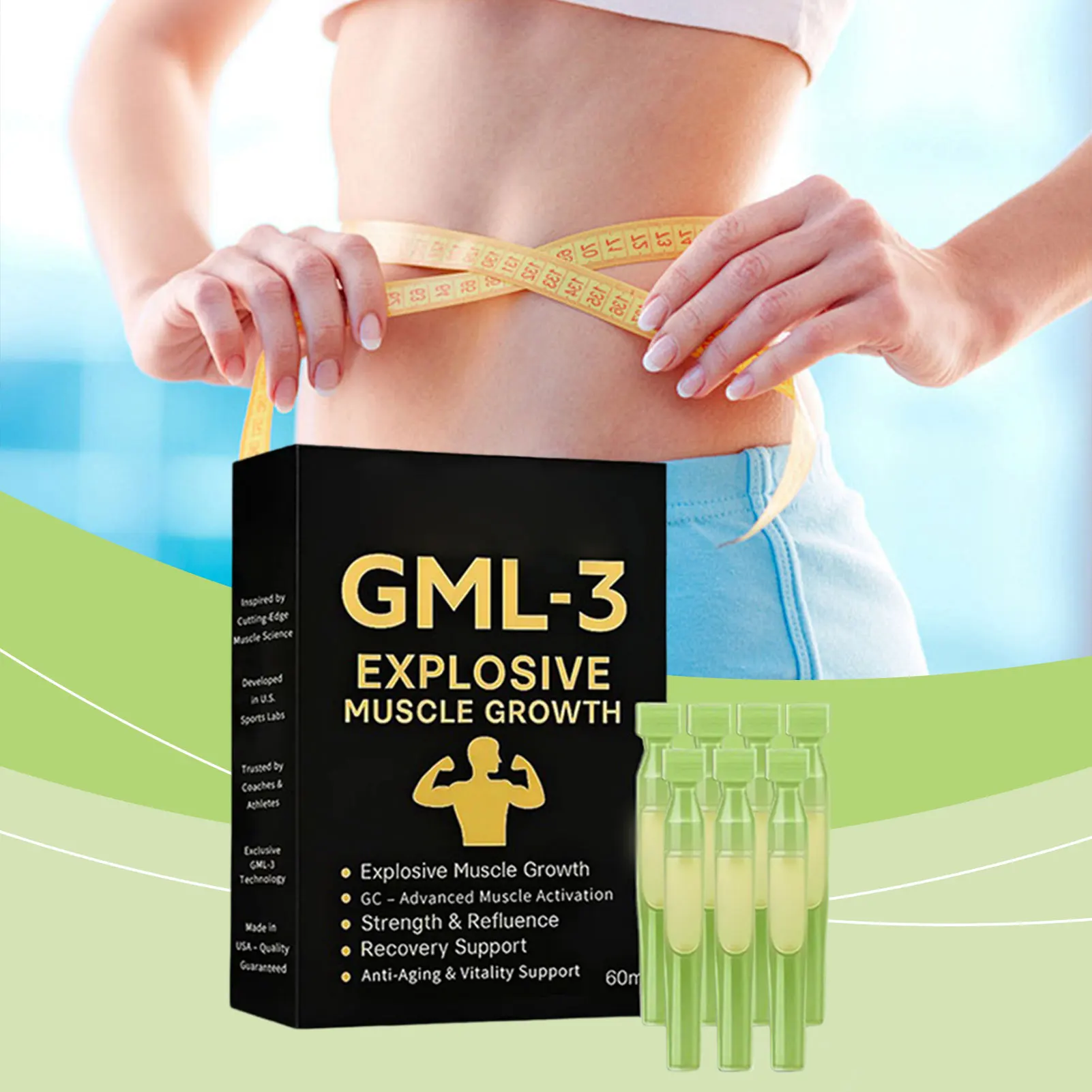 

GML-3 раствор для роста мышц, синтез для мышц, сжигание жира, травяная сыворотка для полости рта для мышечной массы, большая сила, люди