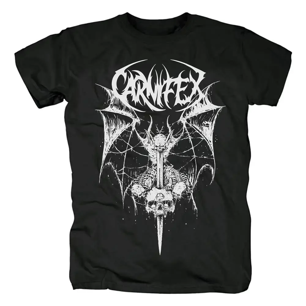 

2025 New Summer Carnifex Metal Band Retro Men's Women's T-Shirt Pop Rock Hip Hop Print Casual Fashion Short Sleeve Top
