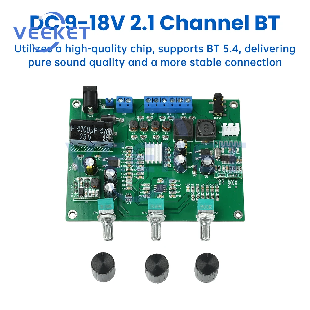 لوحة مضخم الصوت الرقمي بلوتوث 5.4 عالية الطاقة 2*15 واط + 30 واط وحدة مضخم الصوت لتضخيم الطاقة الصوتي #5