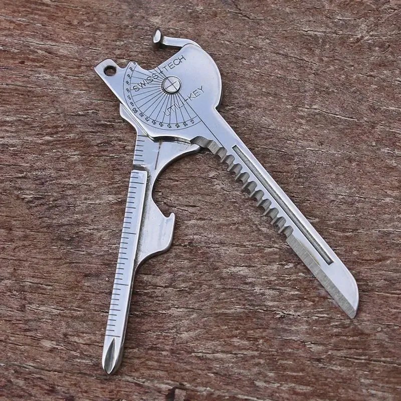 8-in-1 Multi-Tool Keychain Multi-tool Multifunctional Keychain Gadget with Screwdriver Bottle Opener Camping Emergency