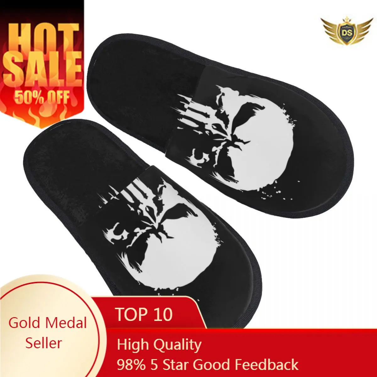 

Soft Slippers Skull Non-Slip Floor Indoor Home Furry Slippers Shoes For Bedroom