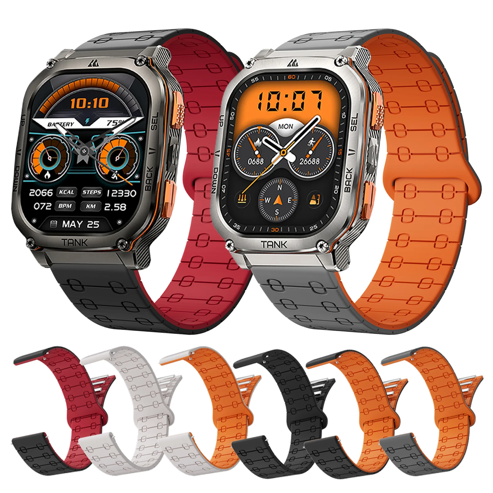 22mm Magnetic Loop Strap For KOSPET TANK M3 M2 Ultra Watch Silicone Band For KOSPET TANK T3 T2 Ultra Bracelet Sport Wristband