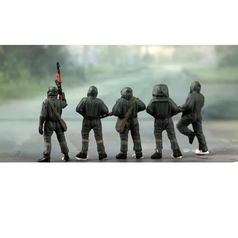 1:72 Scale Model Resin 5 Pcs Russian Biochemical Corps Soldiers Action Figure DIY Scene Accessory Collection Display Fan Gifts