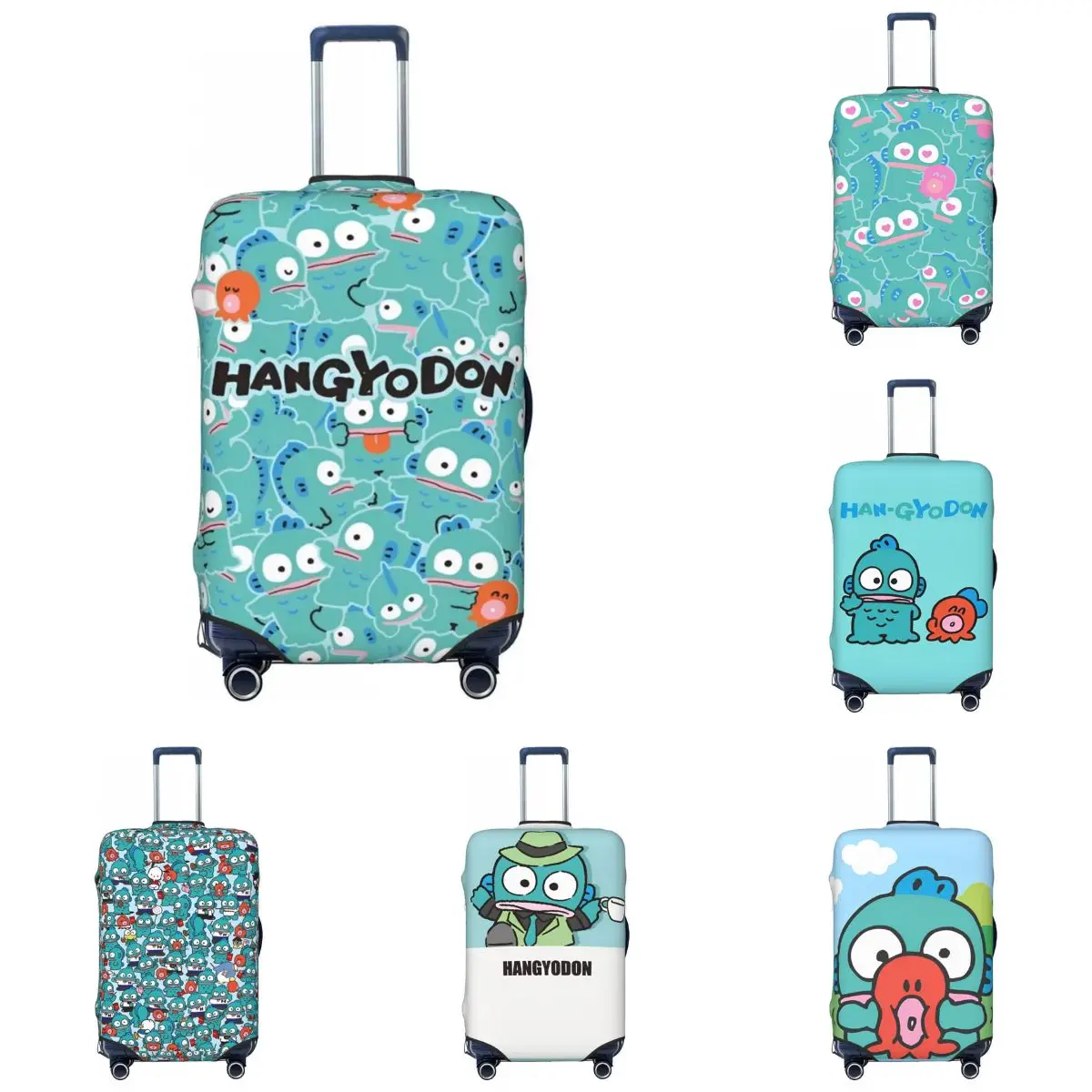 

Hangyodon Cartoon Suitcase Cover Vacation Business Strectch Luggage Accesories Protector