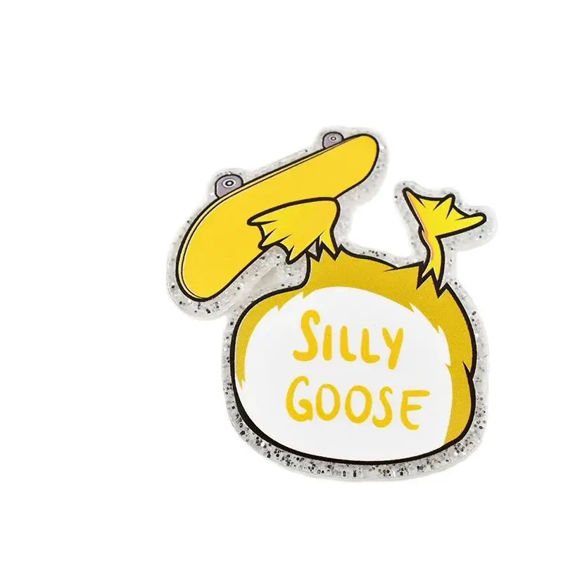 10PCS Silly Goose Sloth Raccoon Glitter Acrylic Charms Pendant Fit DIY ID Card Badge Holder Jewelry Making Animal Lover Gift