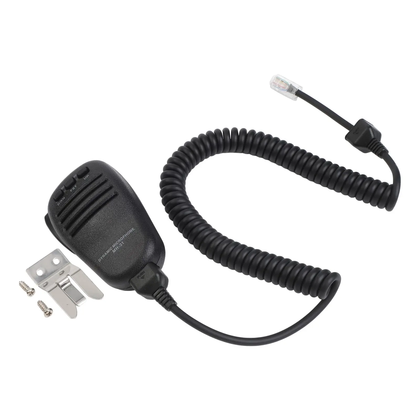 Replacement MH31A8J Microphone for Yaesu FT450 FT817 FT818 FT857 FT891 FT897 FT991 Radios with Robust Spiral Cable and Clip