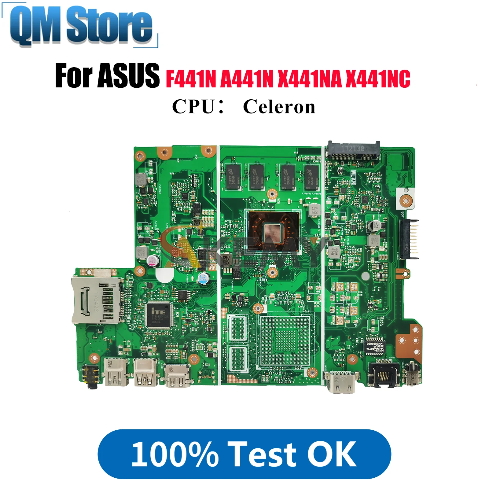 

X441NA Laptop Motherboard For ASUS VivoBook X441NA X441N X441NC A441N F441N Mainboard With Celeron CPU 100% tests OK fast ship