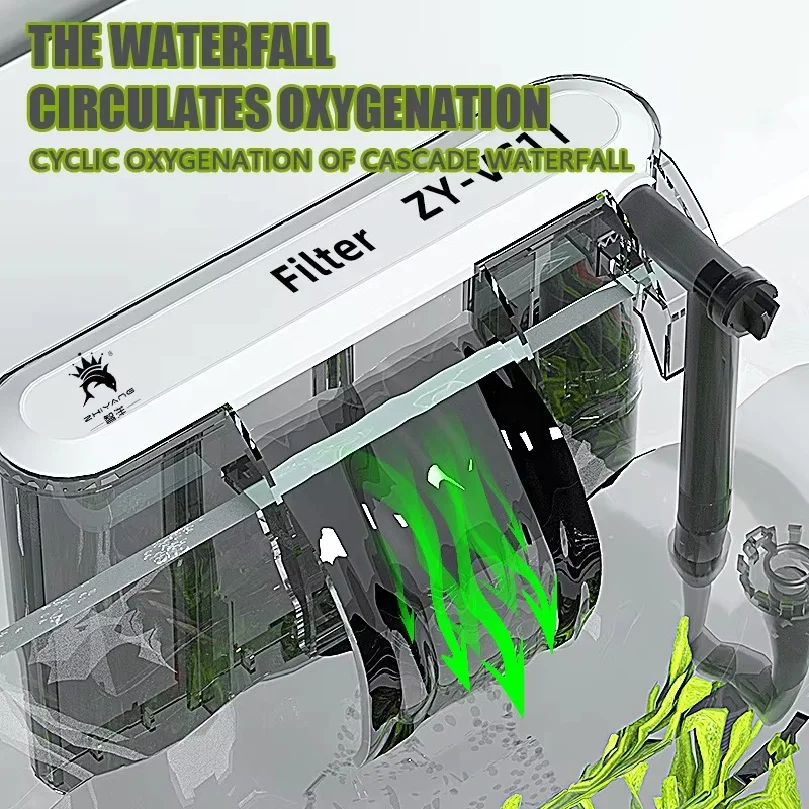Wall-mounted Filter Three-in-one External Fish Tank Circulation Pump Small and Medium Aquarium Waterfall Oxygenation 220V