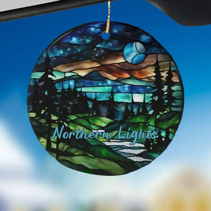 Polar Lights Sun Catcher Colorful Acrylic Window Pendant Colorful Round Wall Decor Window Panel Home Decoration Polar Lights Sun