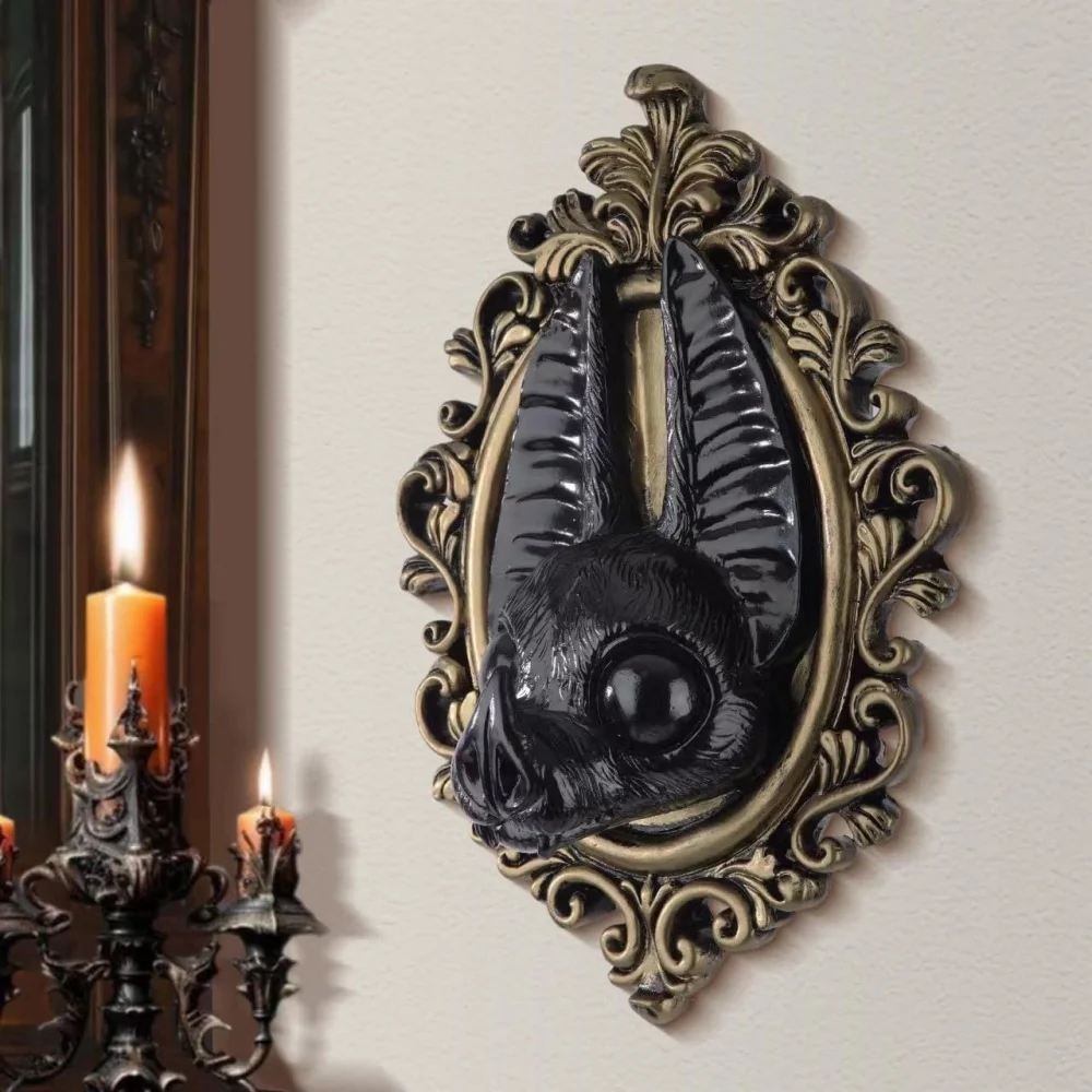 

Gothic Style Resin Decorative Simulation Bat Pendant Hot Baroque Style Pendant Vintage Wall Hangings Framed Taxidermy for Home