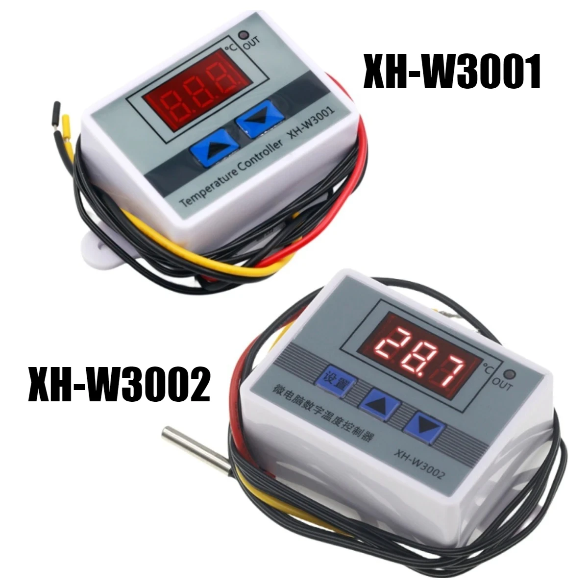 W3001 W3002 Temperature Controller Thermostat 10A 12V 24V 220V LED Digital Microcomputer Control Multifunctional Thermoregulator