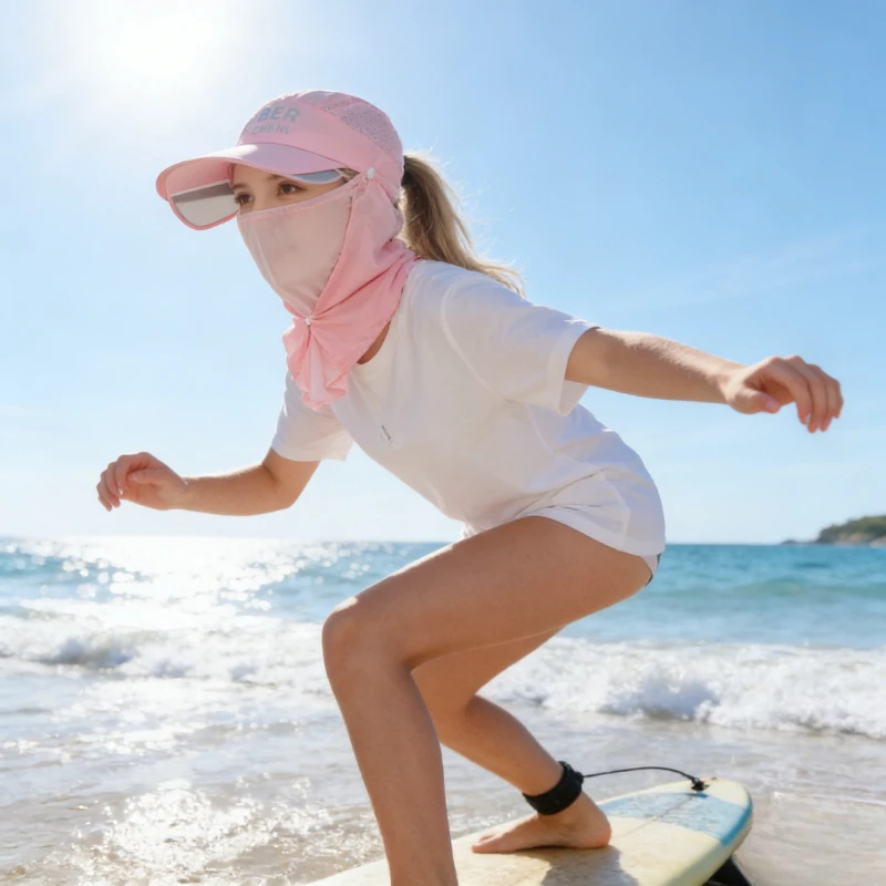 Summer Stretchable Women's Hats, UV Protection Sun Hats for Cycling, Neck Guard Baseball Caps for Men, Trendy