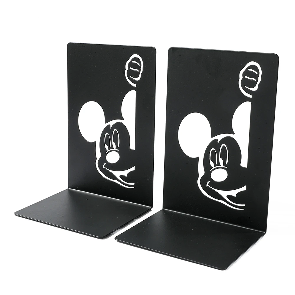 Imagem -03 - Disney-anime Mickey Bookends Bookends Metal Antiderrapante Organizador do Desktop Office Coleção de Fãs Pcs