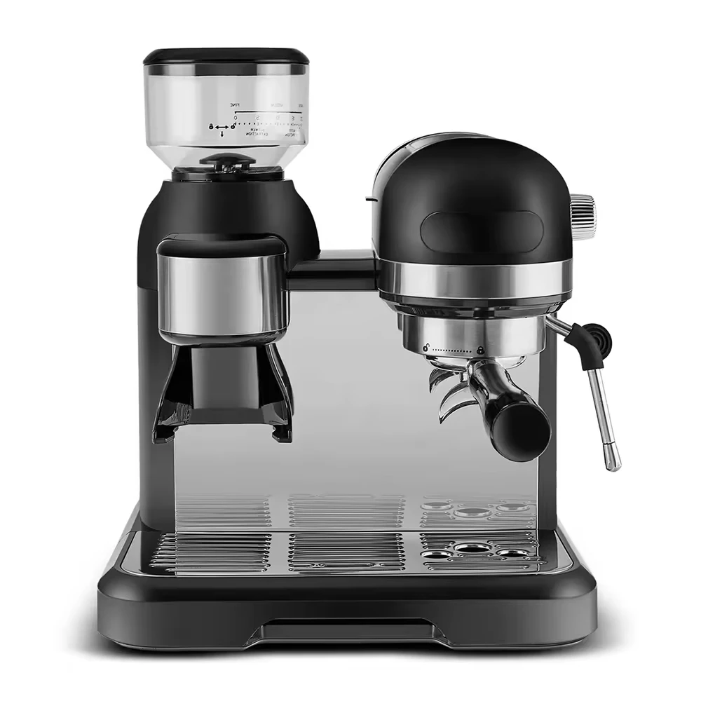 Mesin Pembuat Kopi Espresso CAFOVO EM3601 3 in 1 dengan Grinder, 3 Blok Pemanas, 19 Bar, Komersial, Buatan Italia