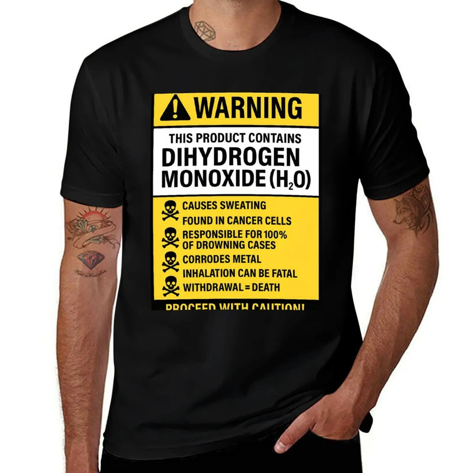 

Dihydrogen Monoxide Warning – Funny Chemistry Science T-Shirt anime clothes custom shirt t shirts men