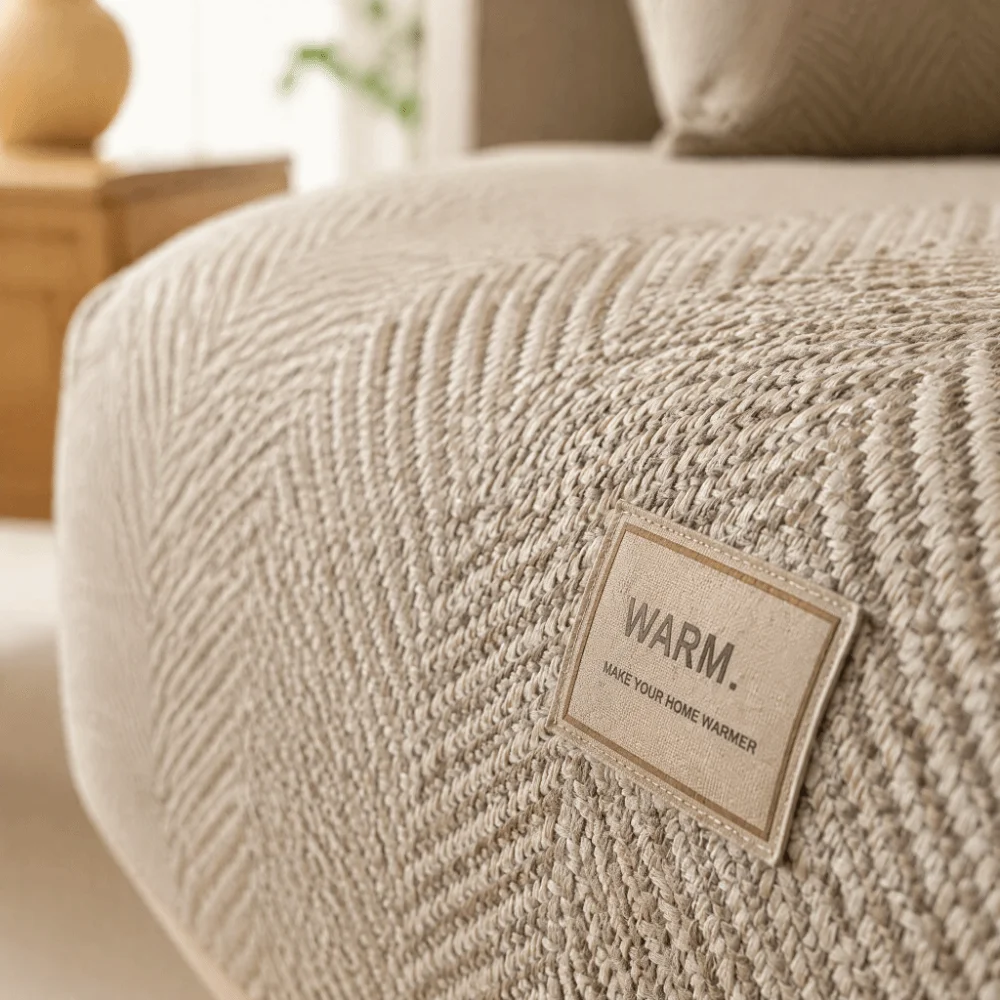 ‌Imitation Cotton Linen Sofa Cushion Non Slip Scratch Proof Sofa Seat Pads Washable Pillowcase Sofa Throw Cover Bedroom
