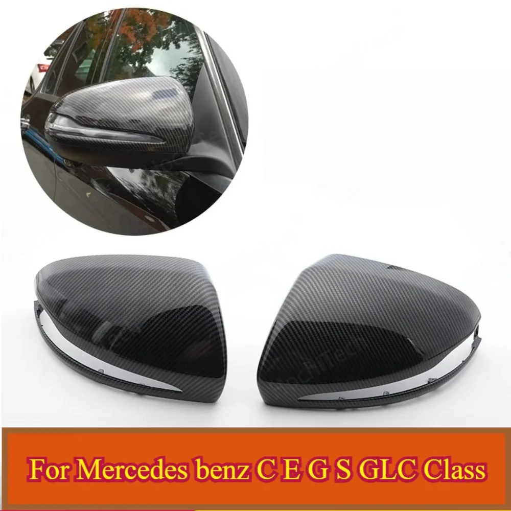 

Carbon Fiber Look Door Mirror Cap Covers for Mercedes B C E S CLS GLA GLB GLC W205 W247 H247 X247 X253 C253 W222 C217 W213 C257