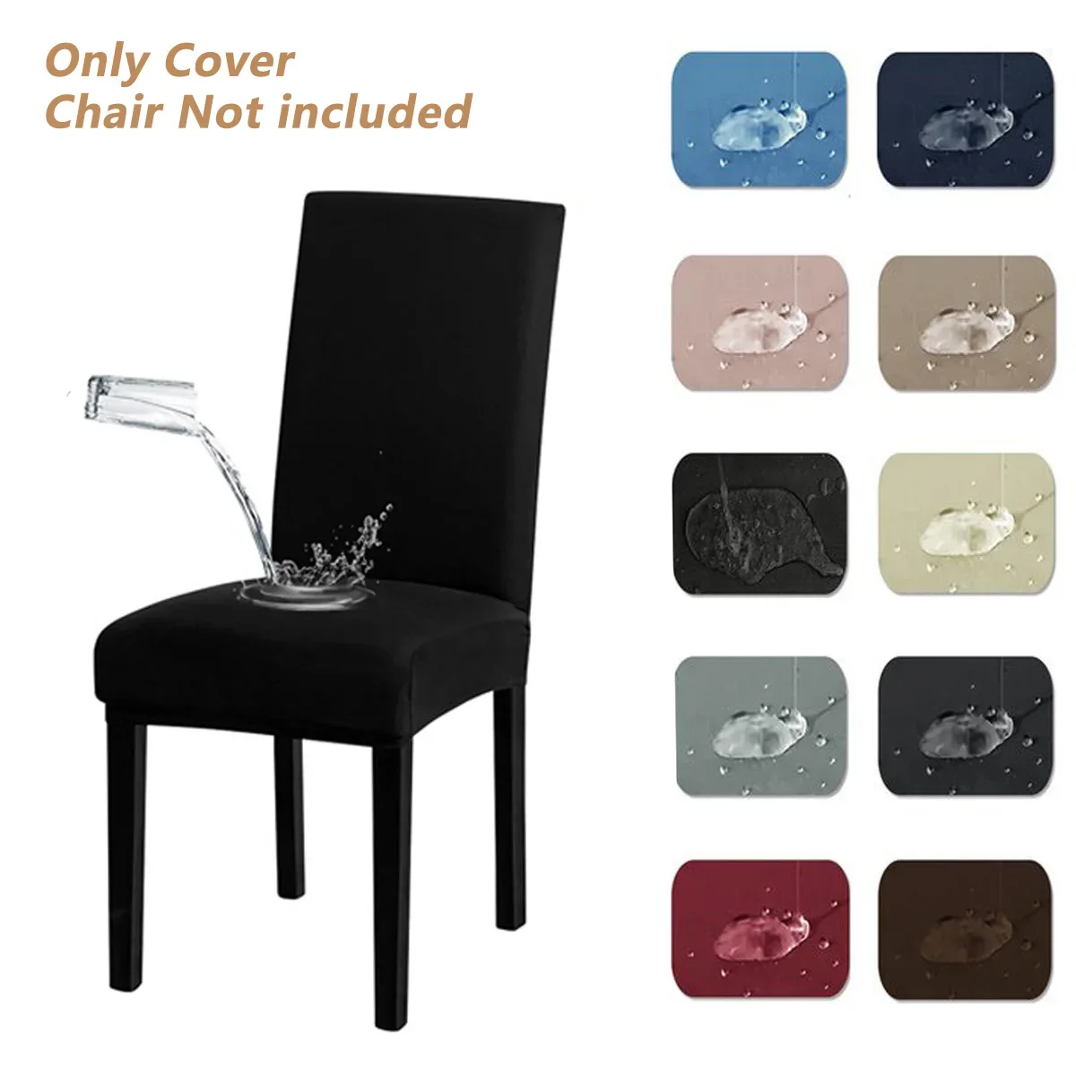 1pc The elastic waterproof chair cover is suitable for the decoration protection of the hotel dining room chair cover