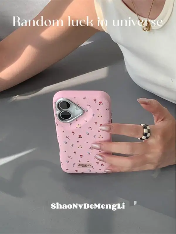 Funda de teléfono con flores para iPhone 13, funda para iPhone 16 Pro 11 12 14 15 Pro Max 16 15 Plus, textura de cuero de Color caramelo, funda a prueba de golpes