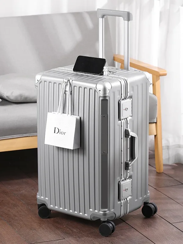 Middle Size Suitcase Multi Function Trolley Case Business Boarding Case TSA Travel Suitcase Aluminum Frame Luggage