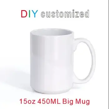 450ML 15oz Big Cup DIY Customized Ceramic Mug Personalized Mugs Coffee Milk Cup Creative…