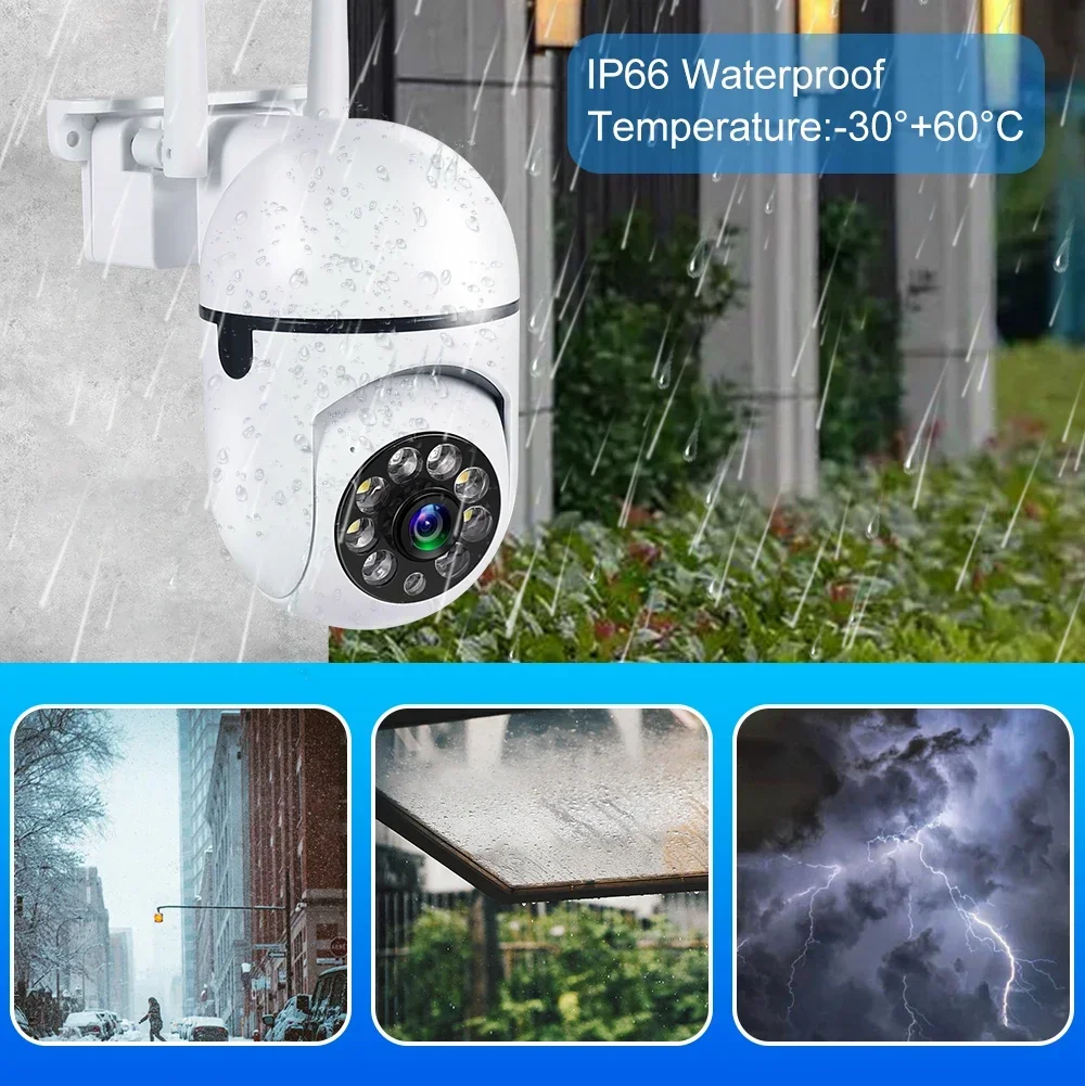 8MP WiFi Camera 4x Digital Zoom Full Color Night Vision PTZ CCTV Security Surveillance IP Camera Outdoors Wireless Video monitor